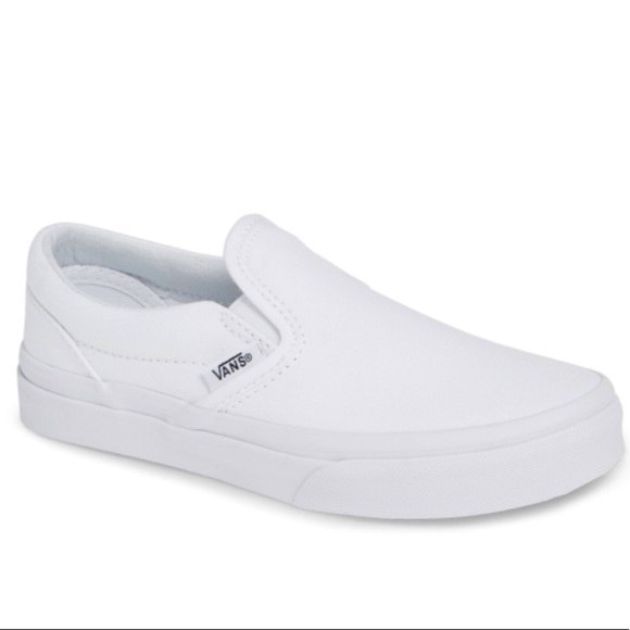 Vans Shoes White Slip Ons Poshmark